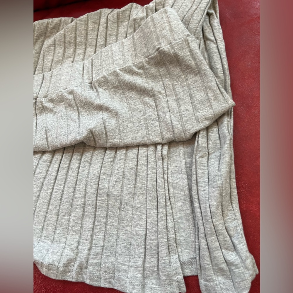 M Shein Gray Ribbed Heather jersey Bodycon Skirt M pencil slim slit channels